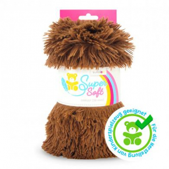 Kullaloo Plüschstoff shaggy braun