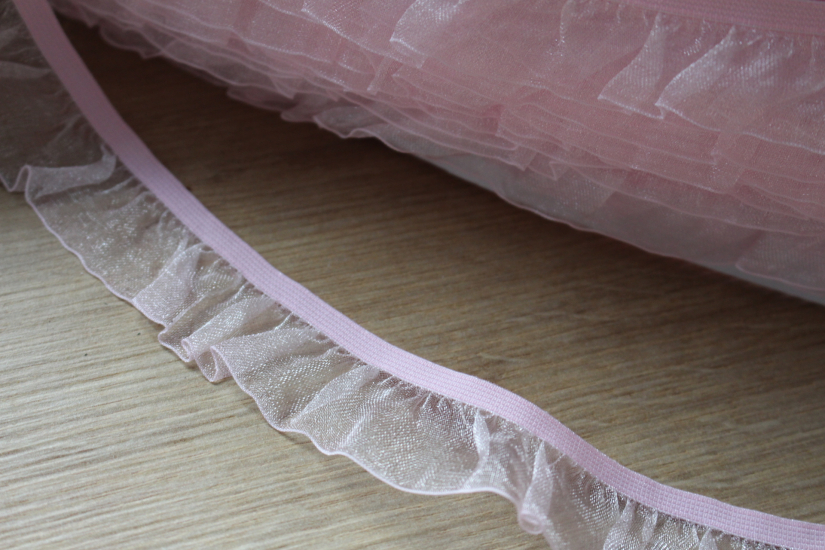 Rüschengummi Breite 25 mm rosa