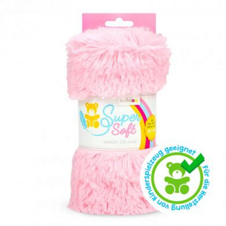 Kullaloo Plüschstoff shaggy rosa